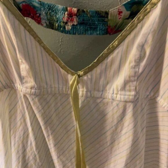 Vintage Free People halter white with green ribbon trim M - Picture 3 of 9